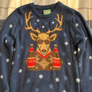 Party Sweater Deer With Beer Size Small